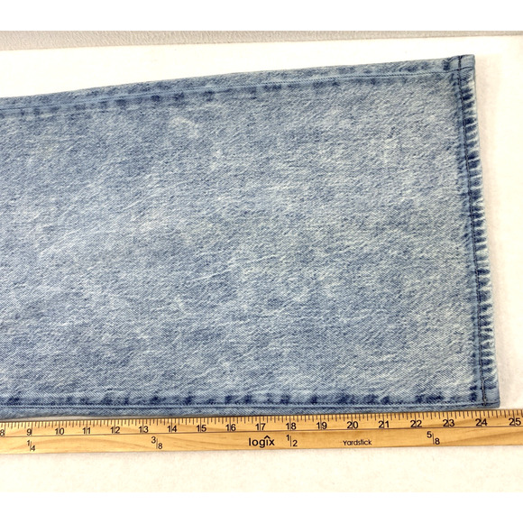 Rewash Wide Leg Jeans Junior Size 11 Acid Wash Denim Crop Classic Rise Distress - Picture 10 of 12